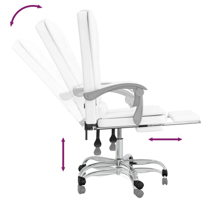 Office chair massage adjustable artificial leather white