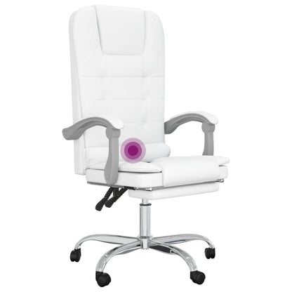 Office chair massage adjustable artificial leather white