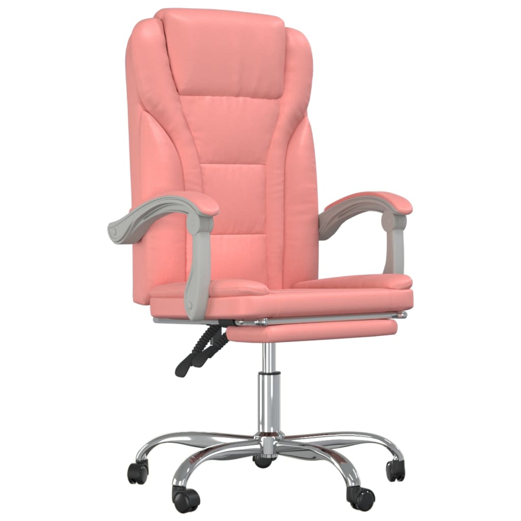Office chair adjustable artificial leather pink