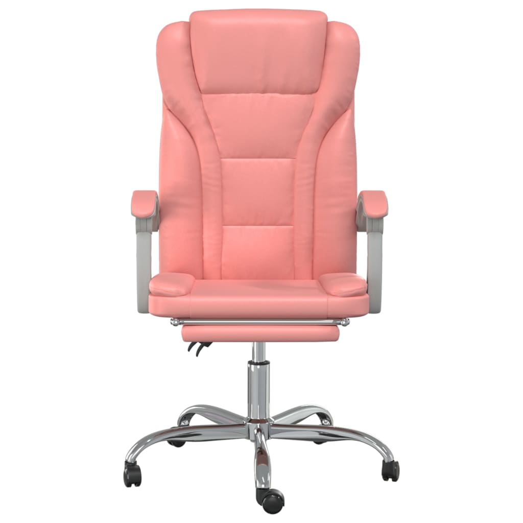 Office chair adjustable artificial leather pink