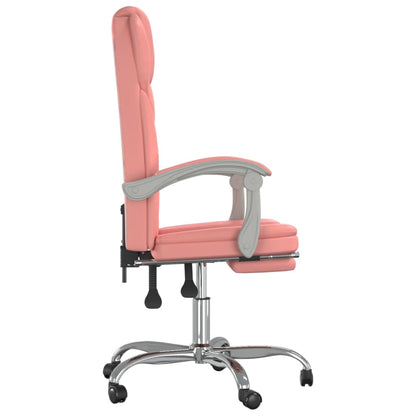 Office chair adjustable artificial leather pink