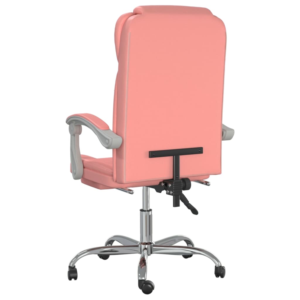 Office chair adjustable artificial leather pink