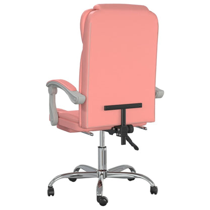 Office chair adjustable artificial leather pink