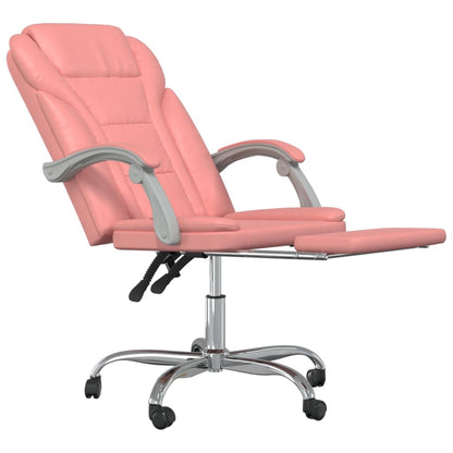 Office chair adjustable artificial leather pink