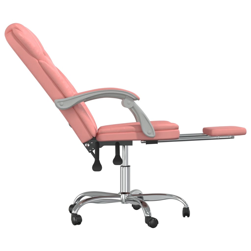 Office chair adjustable artificial leather pink