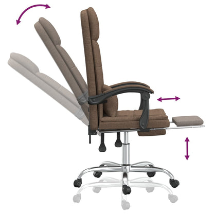 Kantoorstoel massage verstelbaar stof bruin