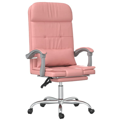 Office chair massage adjustable artificial leather pink