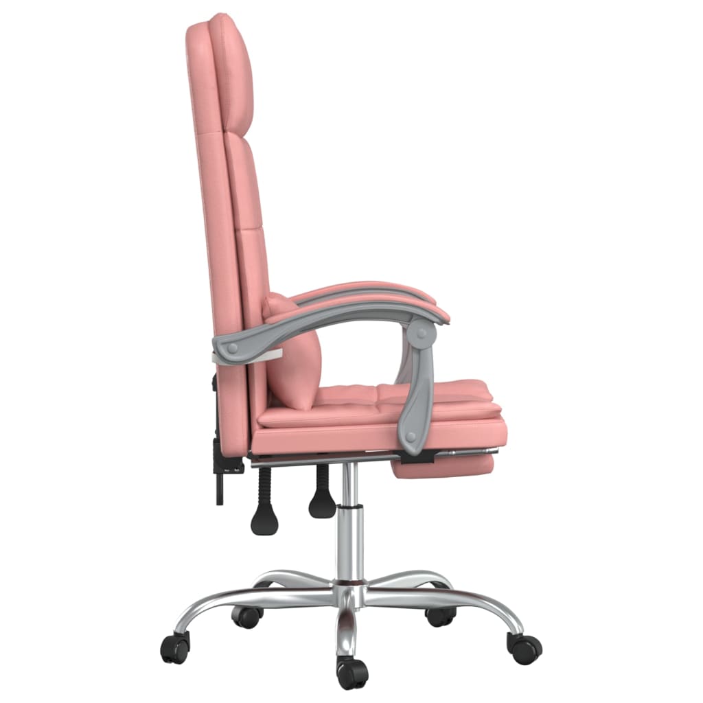 Office chair massage adjustable artificial leather pink