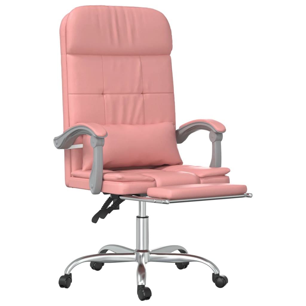 Office chair massage adjustable artificial leather pink
