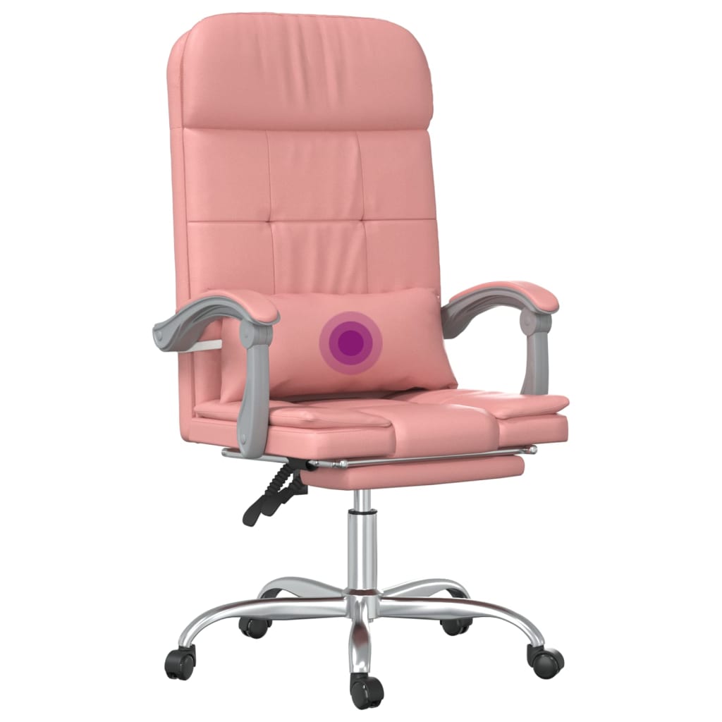 Office chair massage adjustable artificial leather pink