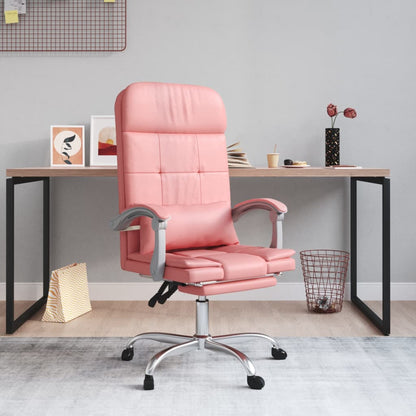 Office chair massage adjustable artificial leather pink
