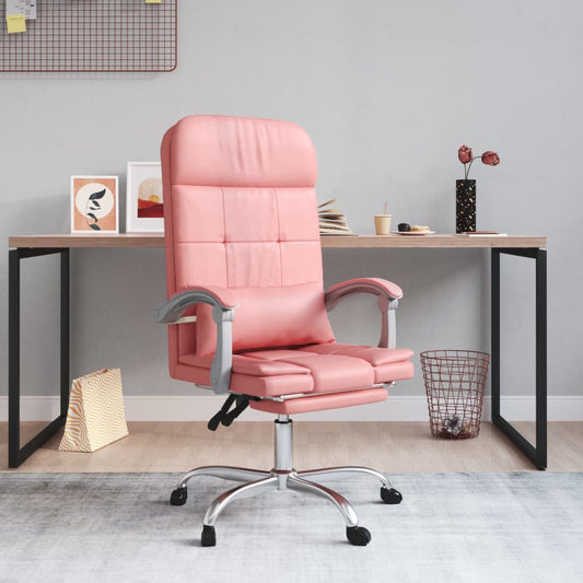 Office chair massage adjustable artificial leather pink