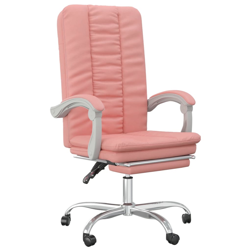 Office chair adjustable artificial leather pink