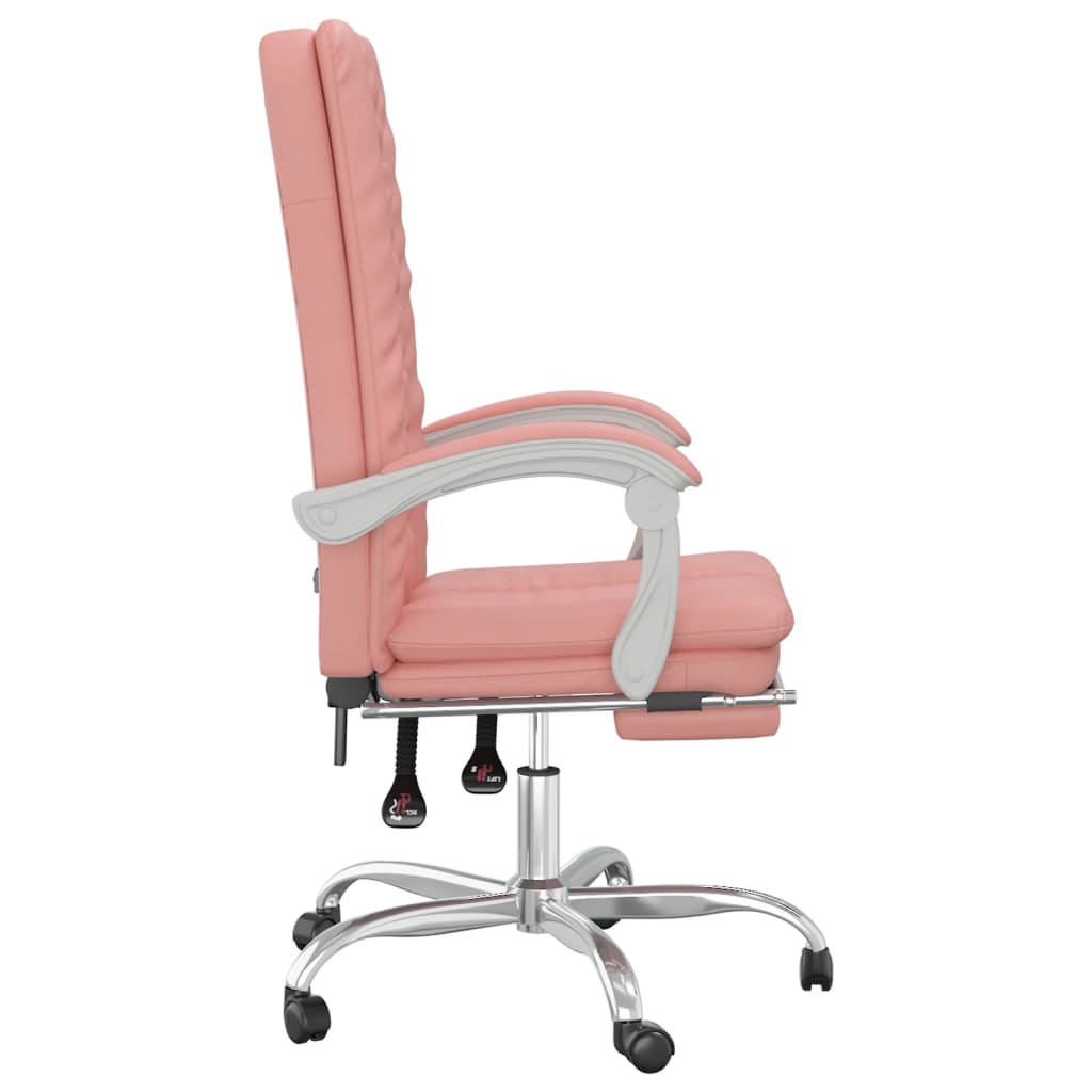 Office chair adjustable artificial leather pink