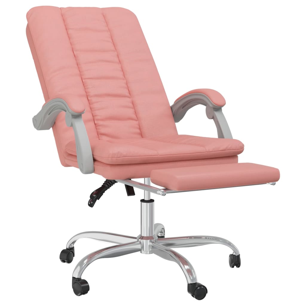 Office chair adjustable artificial leather pink