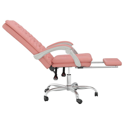 Office chair adjustable artificial leather pink