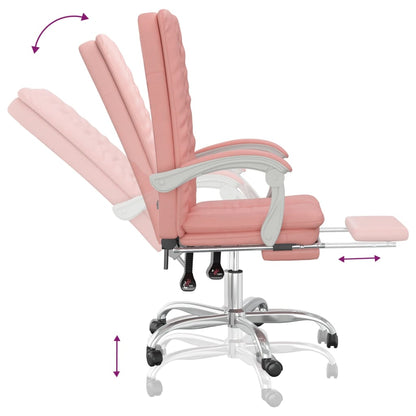 Office chair adjustable artificial leather pink