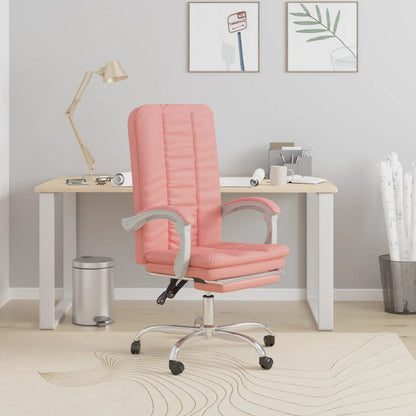 Office chair adjustable artificial leather pink