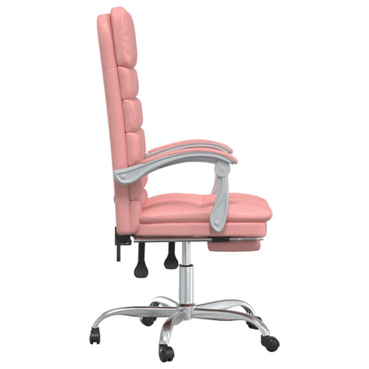 Office chair massage adjustable artificial leather pink