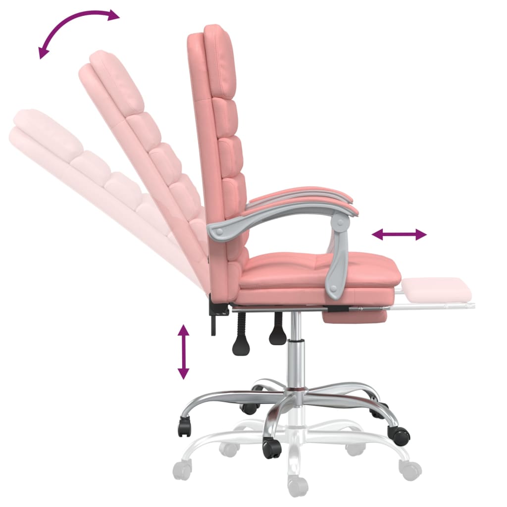 Office chair massage adjustable artificial leather pink