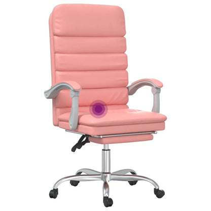 Office chair massage adjustable artificial leather pink