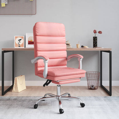 Office chair massage adjustable artificial leather pink