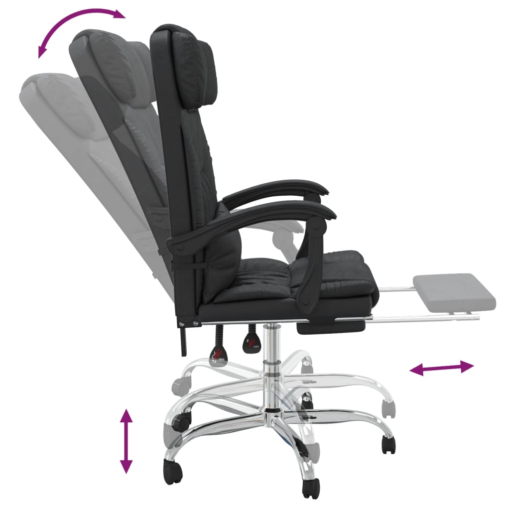 Office chair massage adjustable artificial leather black