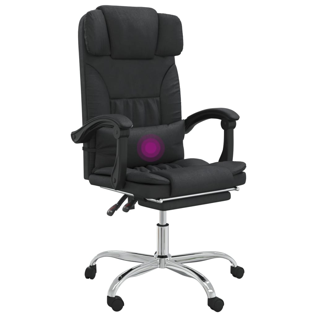Office chair massage adjustable artificial leather black