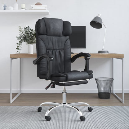 Office chair massage adjustable artificial leather black