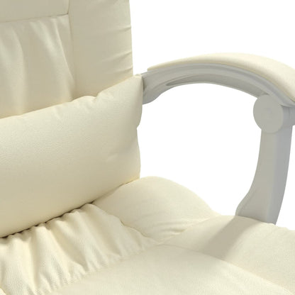 Kantoorstoel massage verstelbaar kunstleer crèmekleurig