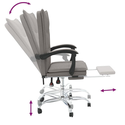 Kantoorstoel verstelbaar stof taupe