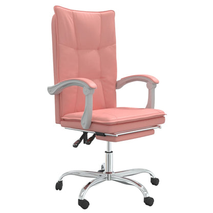 Office chair adjustable artificial leather pink