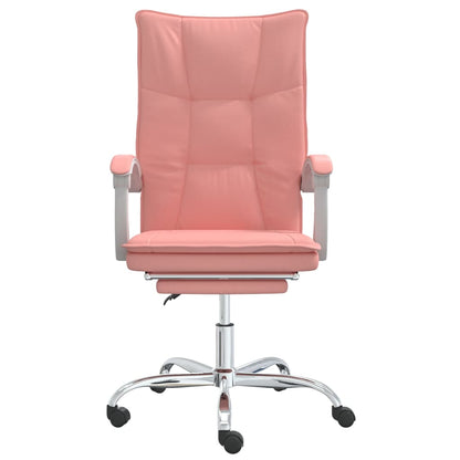Office chair adjustable artificial leather pink