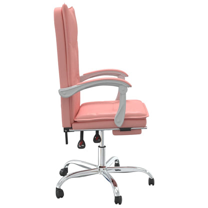 Office chair adjustable artificial leather pink