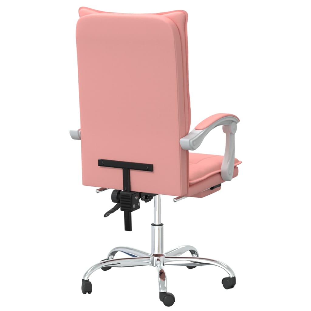 Office chair adjustable artificial leather pink
