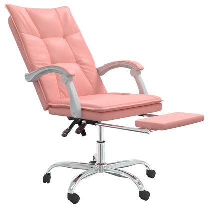 Office chair adjustable artificial leather pink