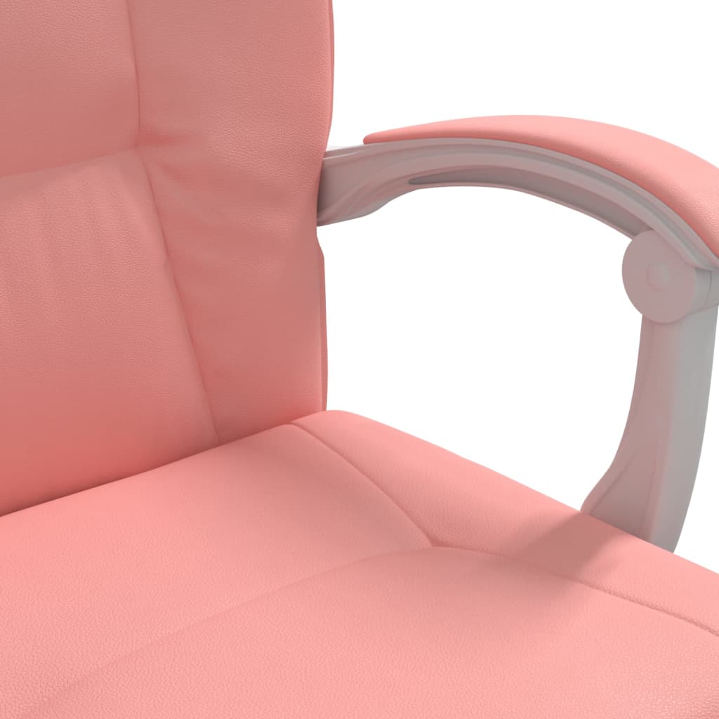Office chair adjustable artificial leather pink