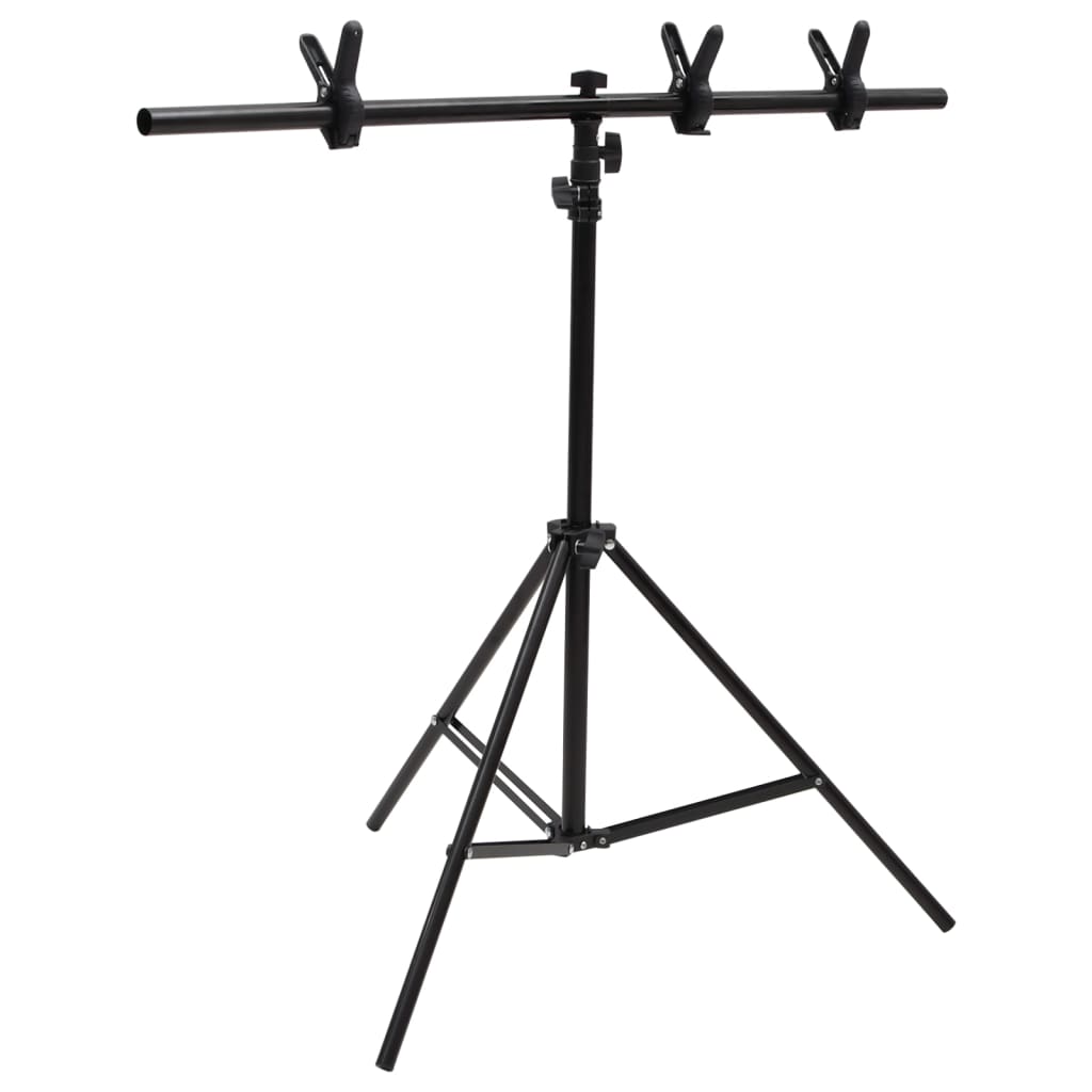 Achtergrondstandaard T-vormig 91x60x(70-200) cm zwart
