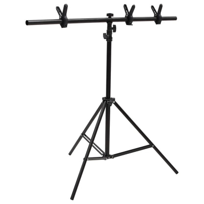 Achtergrondstandaard T-vormig 91x60x(70-200) cm zwart
