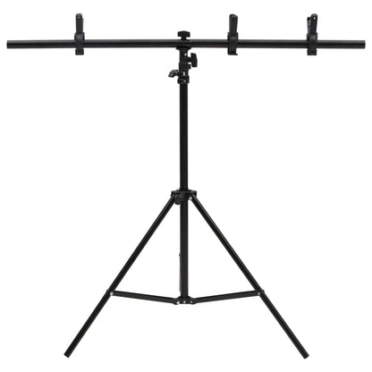 Achtergrondstandaard T-vormig 91x60x(70-200) cm zwart