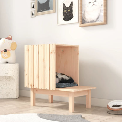 Cat house 60x36x60 cm solid pine wood
