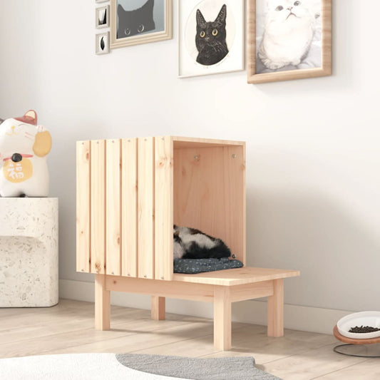 Cat house 60x36x60 cm solid pine wood