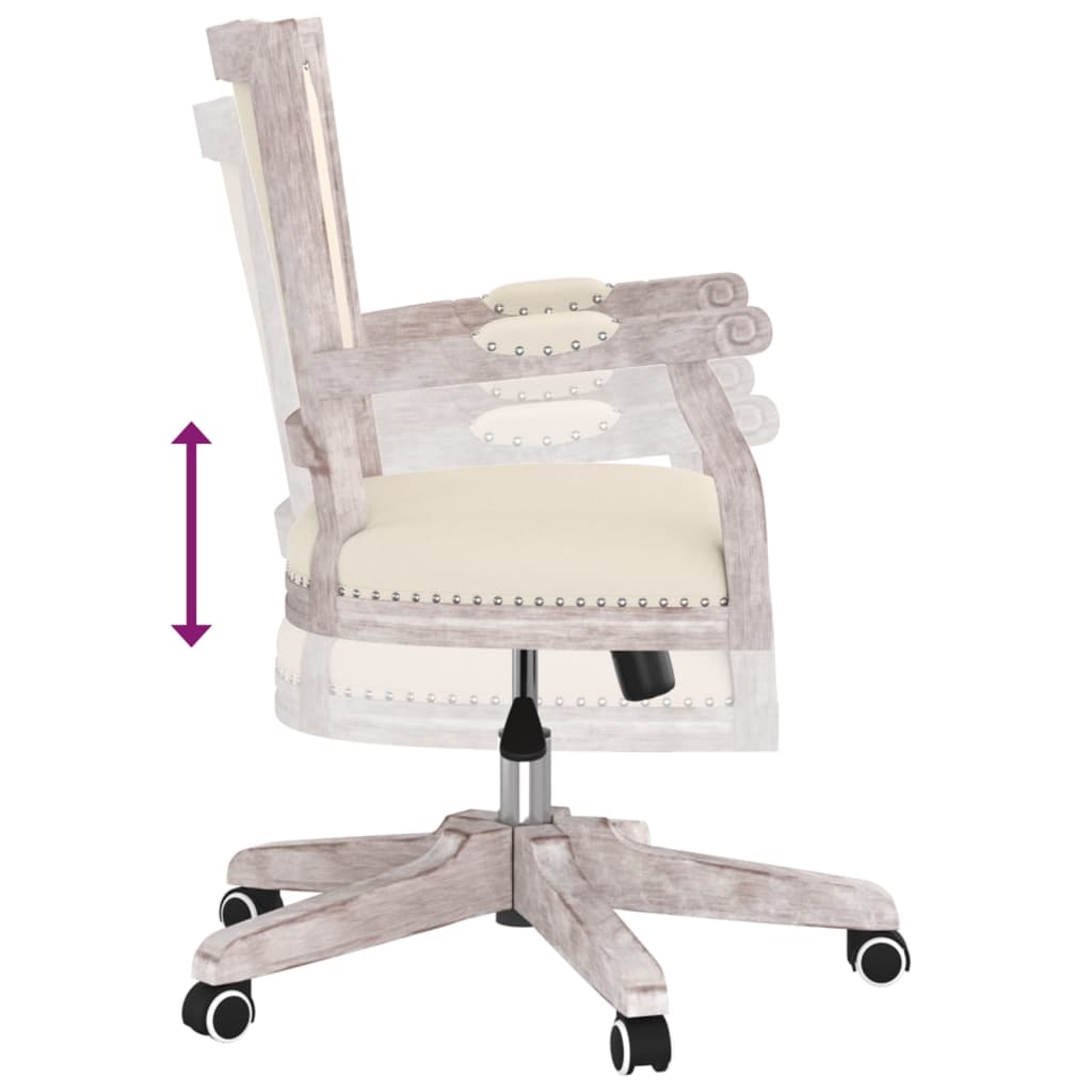 Office chair swivel linen beige