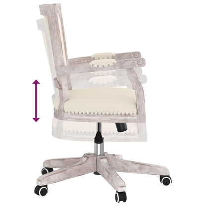 Office chair swivel linen beige