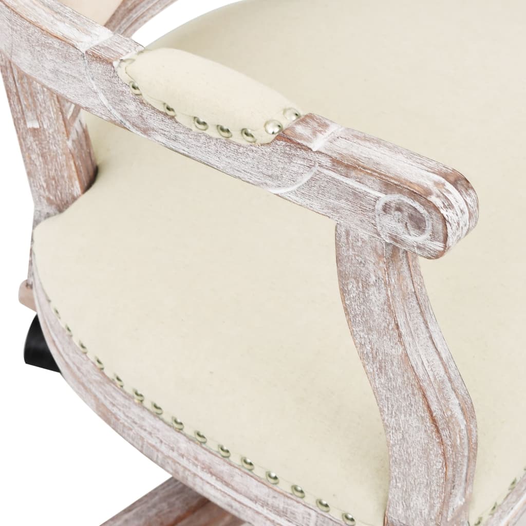 Office chair swivel linen beige