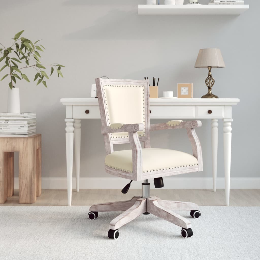 Office chair swivel linen beige