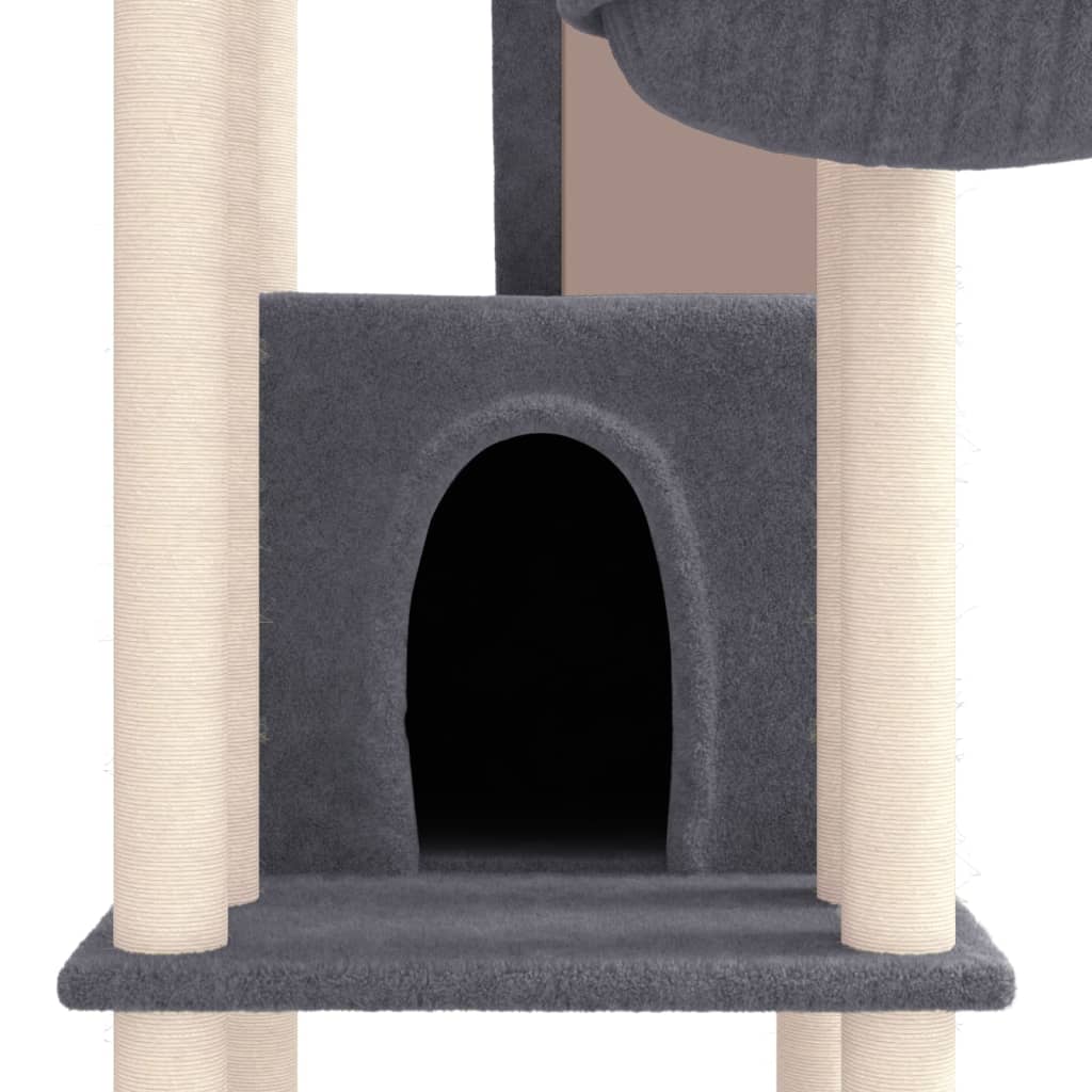 Cat furniture with sisal scratching posts 201 cm dark gray