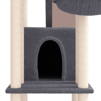 Cat furniture with sisal scratching posts 201 cm dark gray