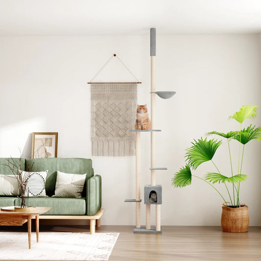 Cat furniture floor to ceiling 258.5-284.5 cm light gray