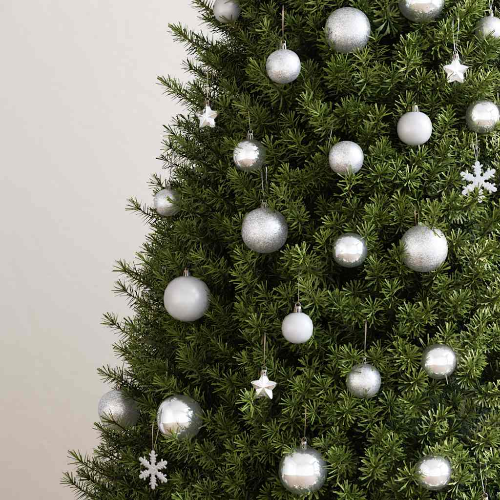 111-delige Kerstballenset polystyreen zilverkleurig